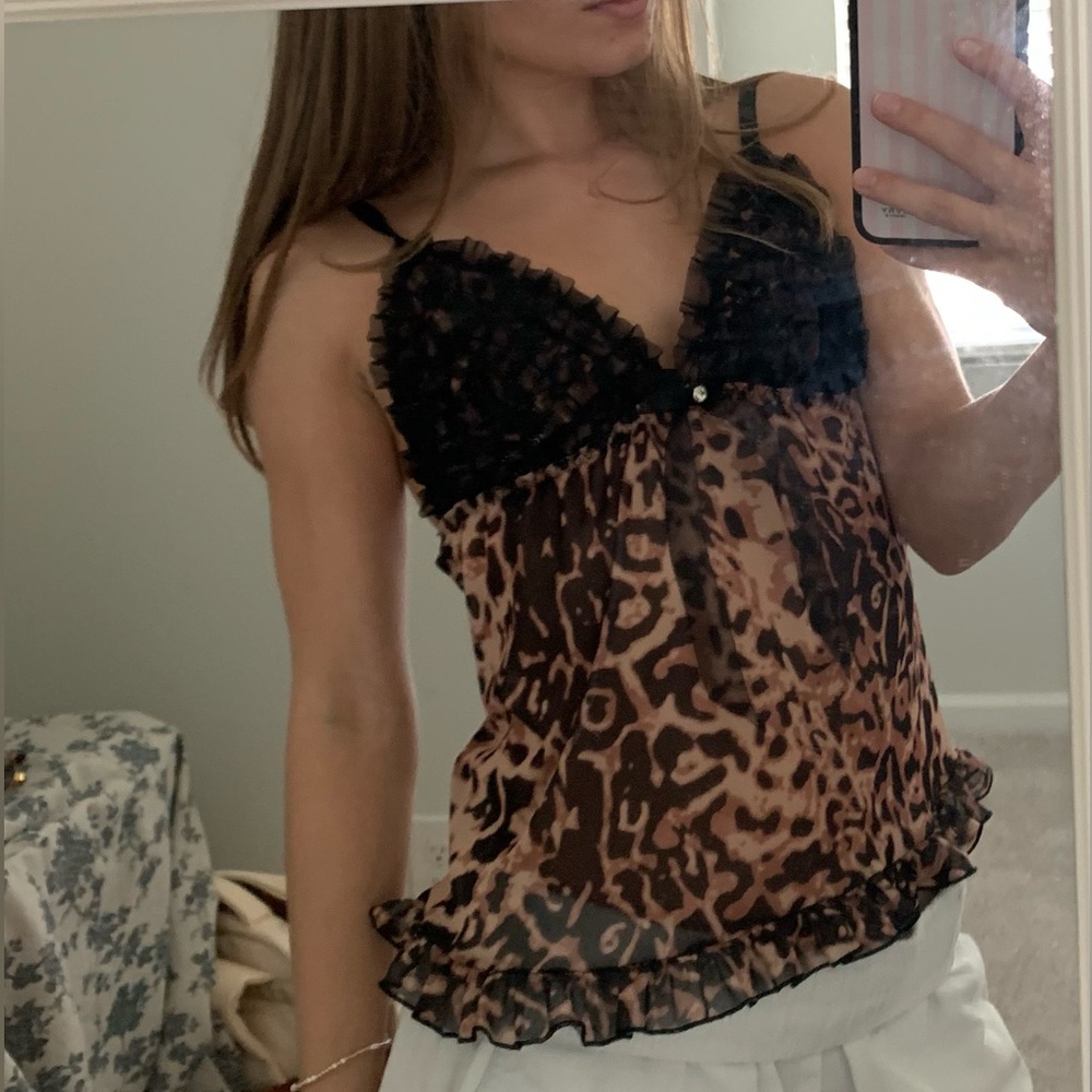 Leopard Print Ruffle tank & Short Set - Picture 6 of 6
